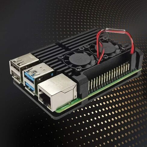 4 Model B/B + Case, Black Aluminum Alloy Ultra Thin Design - Efficient Heat Dissipation, Durable Lightweight Construction, Perfect Port Access for in Kuwait