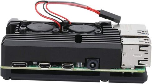 4 Model B/B + Case, Black Aluminum Alloy Ultra Thin Design - Efficient Heat Dissipation, Durable Lightweight Construction, Perfect Port Access for in Kuwait