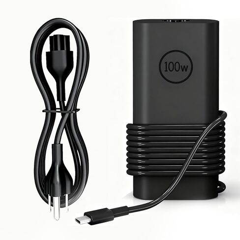 100W USB C Charger Replacement for Dell Latitude 5540 5440 7440 5340 7340 7640 9440 2-in-1, Precision 5480 3580 3480 3581 5680,14 16 5000 7000 5430 7430 7440 5630 Laptop Power Cord in Kuwait