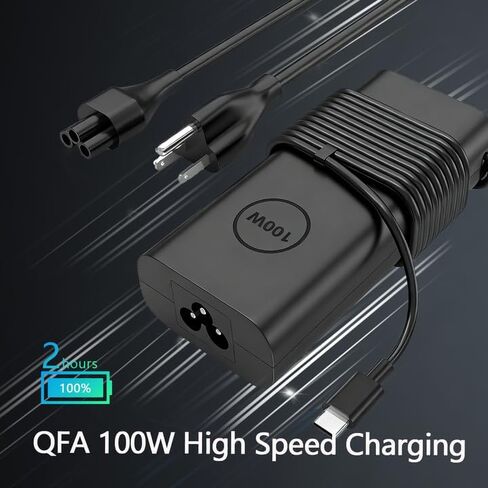 100W USB C Charger Replacement for Dell Latitude 5540 5440 7440 5340 7340 7640 9440 2-in-1, Precision 5480 3580 3480 3581 5680,14 16 5000 7000 5430 7430 7440 5630 Laptop Power Cord in Kuwait