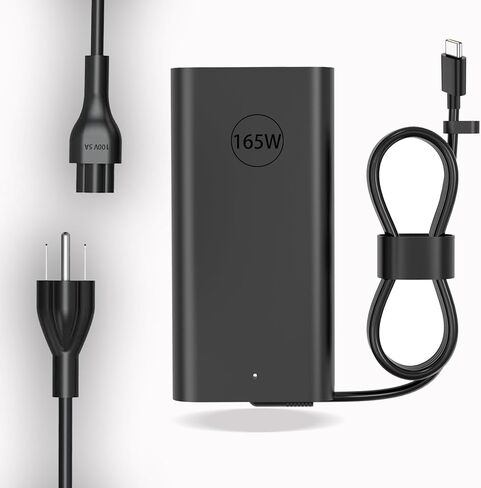 محول GAN USB C بقدرة 165 وات متوافق مع Dell Precision 5690 5680 Dell Pro Max 16/18(MB16250/MA16250/MB18250) Latitude 7450/7650、Inspiron 7640 HA165PM210 LA165PM210 شاحن الكمبيوتر المحمول للألعاب 28 فولت 5.89 أمبير in Kuwait