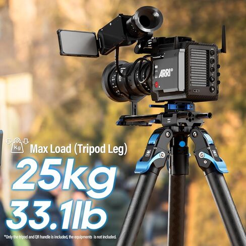 حامل فيديو SIRUI SVT75 Pro من ألياف الكربون، ارتفاع 8.3 بوصة - 60.2 بوصة، تحميل 25 كجم/55.1 رطل، قفل قلاب بخطوة واحدة (3 أبازيم)، نصف وعاء 75 مم، موزع متوسط ​​المستوى للتصوير السينمائي لكاميرا الفيديو DSLR in Kuwait