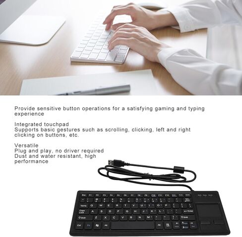 Zopsc Industrial Keyboard with Touchpad, Mechanical USB, IP68 Waterproof, 104 Keys, Black in Kuwait