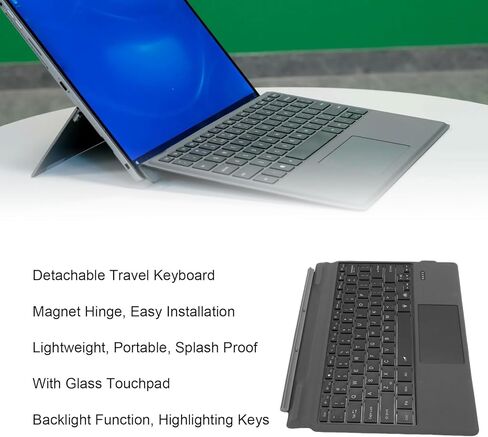 لوحة مفاتيح XUMIUZIY قابلة للفصل، لوحة مفاتيح للسفر مع لوحة لمس بإضاءة خلفية لجهاز Latitude 7320 7320 K19M 5285 5290 7200 7210 كمبيوتر محمول، دليل على التثبيت السريع وخفيف الوزن in Kuwait