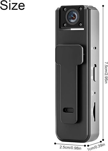 كاميرا ZEZEFUFU Mini Body Camera 1080P مع مشبك ورؤية ليلية للسفر الرياضي in Kuwait