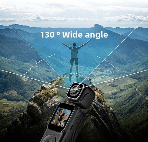 كاميرا PUSOKEI 4K WiFi Action، كاميرا تسجيل فيديو محمولة بدقة 12 ميجابكسل عالية الدقة مع عدسة مزدوجة أمامية وخلفية، شاشة 1.54 بوصة، عدسة دوران 180 درجة، زاوية واسعة 130 درجة، التحكم في التطبيق، بطارية 2000 مللي أمبير في الساعة in Kuwait