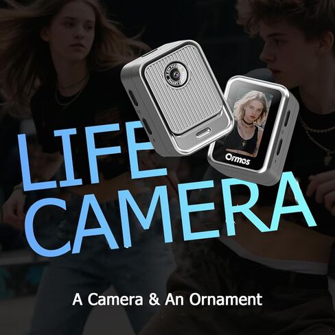 Ormos Mini Pocket Camera - 720p HD Wearable Keychain Video Camera with 0.96" LCD Screen, Portable Small Camcorder with Built-in Filters for Kids & Travel, Includes Rechargeable Battery in Kuwait