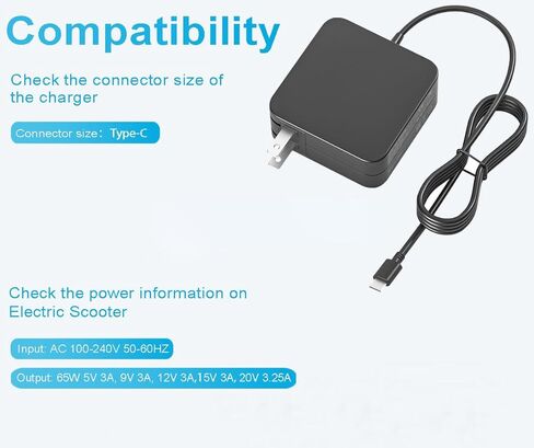 شاحن USB C بقدرة 65 وات متوافق مع الكمبيوتر المحمول/الكمبيوتر اللوحي Microsoft Surface Pro 13 بوصة (2024,2025) Copilot+ PC، Pro 12 (2025) 11 10 9، Pro 13 بوصة (OLED) سلك إمداد الطاقة Snapdragon X Elite in Kuwait