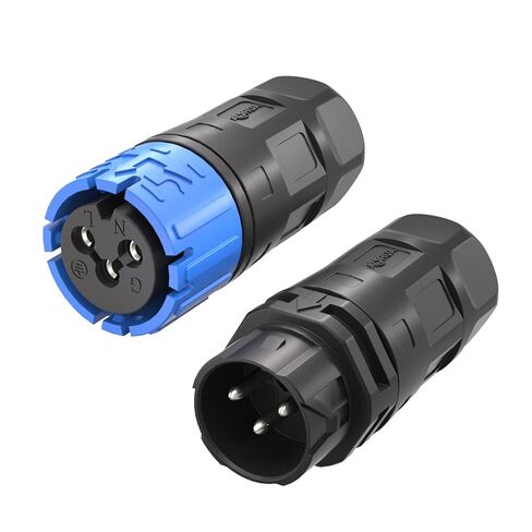 AOHUA 4-Pack Q20 IP68 موصل مقاوم للماء 3 دبابيس - مقبس توصيل كهربائي سريع 300 فولت/15 أمبير ذكر/أنثى لكابلات 5.5-10 مم، درجة صناعية/طيران (AH-Q20-1503FMZ/MFZ01232) in Kuwait