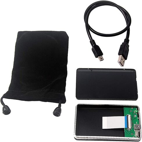 حافظة محرك أقراص صلبة خارجي من الألومنيوم USB 2.0 إلى 1.8 بوصة صغيرة لمحركات الأقراص سعة 100 جيجابايت، حافظة محرك أقراص ثابتة محمولة لـ 40Pin ZIF SSD، التوصيل والتشغيل in Kuwait