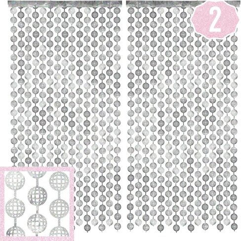 xo، ستارة Fetti Disco Ball Foil Foil - ديكورات حفلات العزوبية الأخيرة ديسكو - مجموعة من 2 | خلفية رائعة، كشك صور عيد الميلاد في السبعينيات، وحفلات الزفاف، وعشية رأس السنة الجديدة in Kuwait