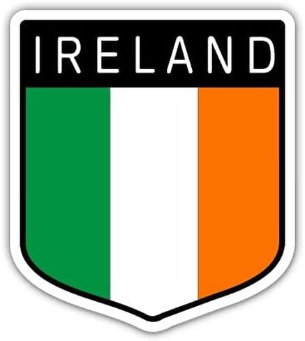 درع علم Squiddy Ireland - ملصق من الفينيل للهاتف والكمبيوتر المحمول وزجاجة المياه (ارتفاع 3 بوصات) in Kuwait