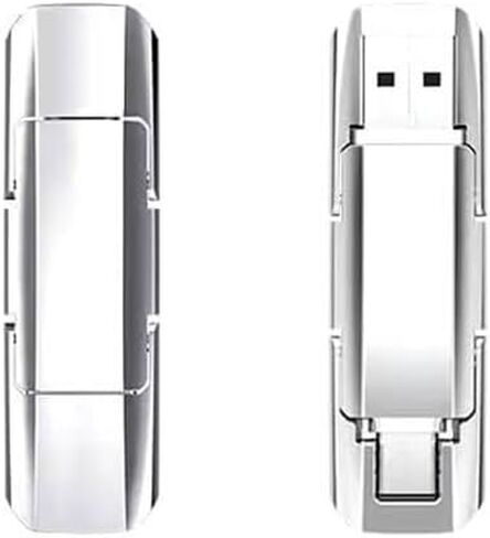 محرك أقراص SSD عالي الأداء - محرك أقراص فلاش USB 3.0 عالي السرعة سعة 128/256 جيجابايت مع واجهة USB مزدوجة من النوع C + سرعة قراءة/كتابة تصل إلى 300/300 ميجابايت/ثانية، متوافق مع أجهزة الكمبيوتر المحمول والكمبيوتر المكتبي (فضي) (256.0 جيجابايت) in Kuwait