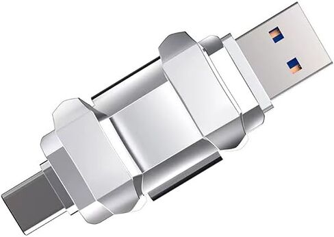 محرك أقراص SSD عالي الأداء - محرك أقراص فلاش USB 3.0 عالي السرعة سعة 128/256 جيجابايت مع واجهة USB مزدوجة من النوع C + سرعة قراءة/كتابة تصل إلى 300/300 ميجابايت/ثانية، متوافق مع أجهزة الكمبيوتر المحمول والكمبيوتر المكتبي (فضي) (256.0 جيجابايت) in Kuwait