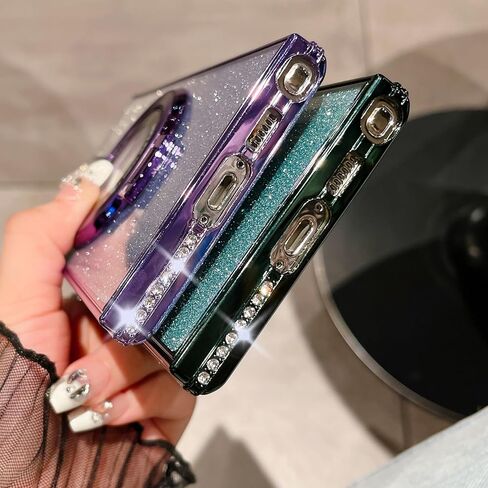 حافظة Changjia لهاتف Samsung Galaxy S26 Ultra المغناطيسية اللامعة، [متوافقة مع Magsafe] حجر الراين الماسي اللامع اللامع مع واقي الكاميرا للنساء والفتيات لهاتف Galaxy S26 Ultra، أرجواني in Kuwait