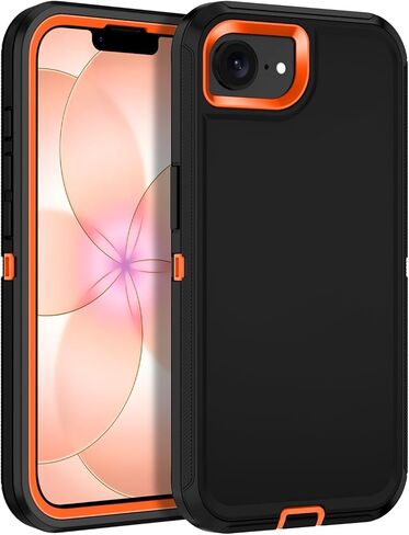 for iPhone 17e Case,iPhone 16e Case Heavy Duty Shockproof Dropproof 3-Layer Full Body Protection [Without Screen Protector] Tough Cover for Apple iPhone 17e/16e 6.1",Black in Saudi Arabia
