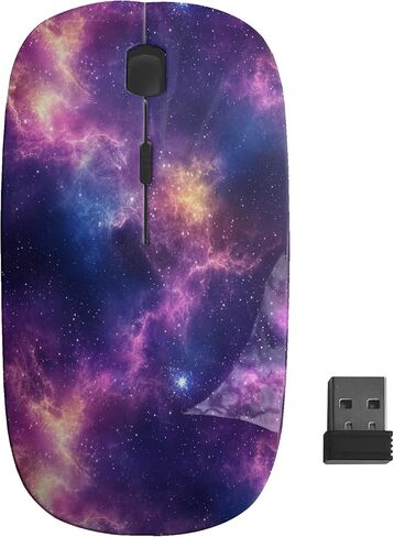 نمط متوهج للسديم الكوني الكوكبي، ماوس لاسلكي بصري USB، فئران كمبيوتر محمول نحيفة ومريحة للأطفال in Kuwait