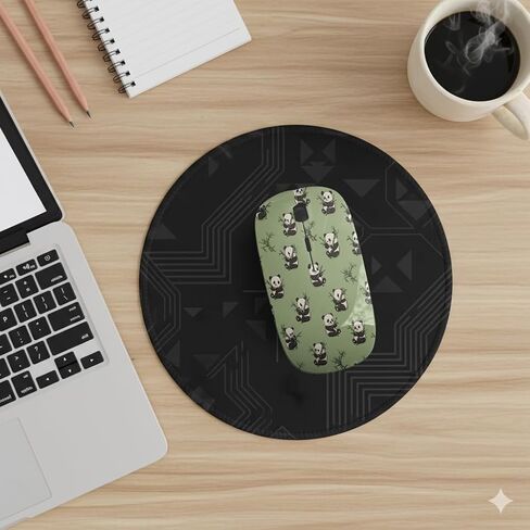 Planetar Pandas نمط الخيزران الأخضر، ماوس USB بصري لاسلكي، فئران كمبيوتر محمول نحيفة ومريحة للأطفال in Kuwait