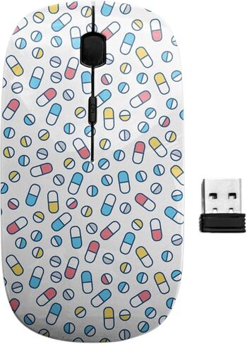ماوس USB لاسلكي 2.4 جيجا هرتز، نمط أقراص الحبوب، فأرة كمبيوتر نحيفة مريحة للأطفال in Kuwait