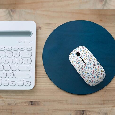 ماوس USB لاسلكي 2.4 جيجا هرتز، نمط أقراص الحبوب، فأرة كمبيوتر نحيفة مريحة للأطفال in Kuwait