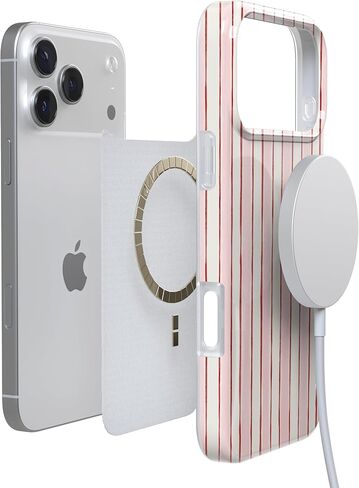 Casely iPhone 17 Pro Max Case | Pretty in Pastel | Blush Stripes | Compatible with MagSafe | Classic Ultra Slim Design in Saudi Arabia