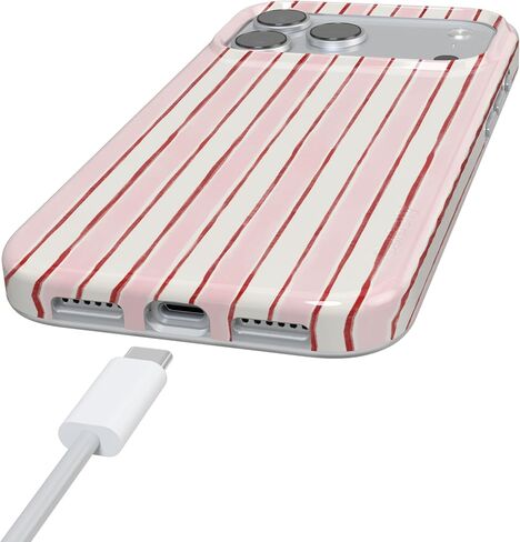 Casely iPhone 17 Pro Max Case | Pretty in Pastel | Blush Stripes | Compatible with MagSafe | Classic Ultra Slim Design in Saudi Arabia