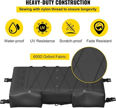VEVOR T-Top Storage Bag, Hold 4 Type II Life Jackets, 600D Oxford Fabric Life Vests Storage Bag, with Boat Trash Bag, for Most T-Top Boats, Bimini Tops and Pontoon Tops (Life Jackets not Included) in Saudi Arabia
