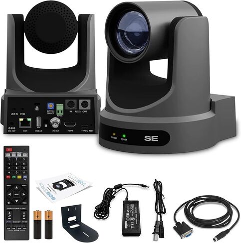 PTZOptics Move SE SDI/HDMI/USB/IP PTZ Camera with 12x Optical Zoom (Gray) (PT12X-SE-GY-G3) + Universal Wall Mount (Black) in Kuwait