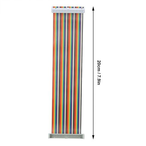 Tyenaza 5Pcs GPIO Ribbon Cable, Multicolored Wire Jumper Wire Computer Accessories for Male to Female Breadboard Jumper Ribbon Cables Kit 40pin 20cm in Kuwait