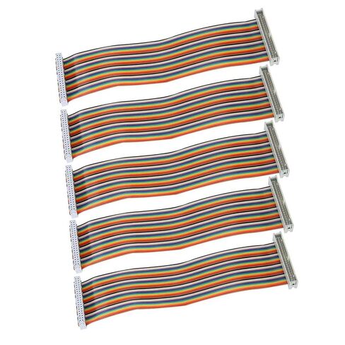 Tyenaza 5Pcs GPIO Ribbon Cable, Multicolored Wire Jumper Wire Computer Accessories for Male to Female Breadboard Jumper Ribbon Cables Kit 40pin 20cm in Kuwait