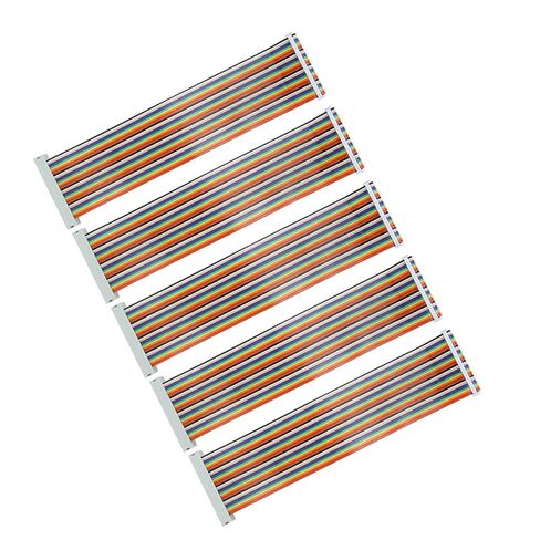 Tyenaza 5Pcs GPIO Ribbon Cable, Multicolored Wire Jumper Wire Computer Accessories for Male to Female Breadboard Jumper Ribbon Cables Kit 40pin 20cm in Kuwait