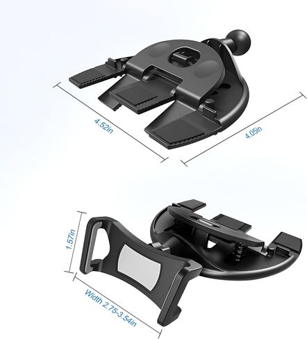 Car Cell Phone Holder, 360 Degree Rotatable Vehicle CD Slot Cellphone Mount with One Hand Operation, Adjustable Automotive Smartphones Cradle Accessories, Universal Fit (Clip/Gray) in Saudi Arabia