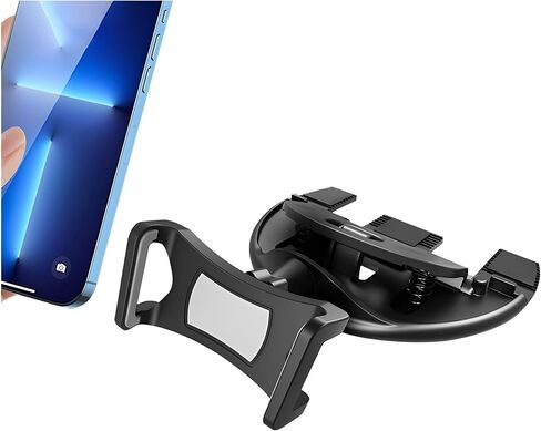 Car Cell Phone Holder, 360 Degree Rotatable Vehicle CD Slot Cellphone Mount with One Hand Operation, Adjustable Automotive Smartphones Cradle Accessories, Universal Fit (Clip/Gray) in Saudi Arabia