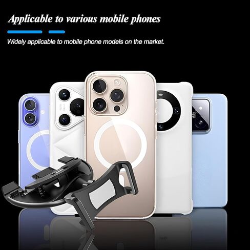 Car Cell Phone Holder, 360 Degree Rotatable Vehicle CD Slot Cellphone Mount with One Hand Operation, Adjustable Automotive Smartphones Cradle Accessories, Universal Fit (Clip/Gray) in Saudi Arabia
