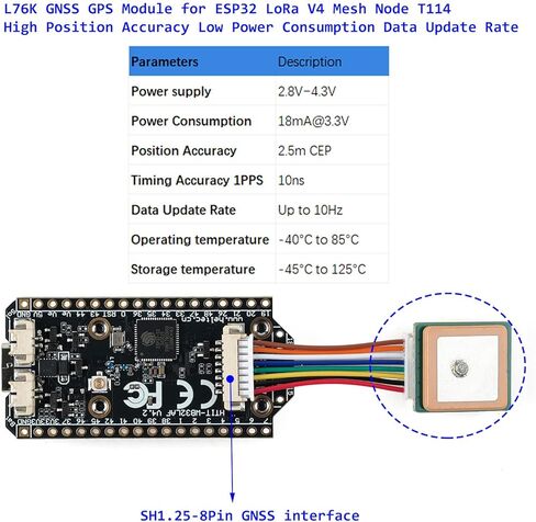 لوحة تطوير ESP32 LoRa V4 مطورة ESP32-S3 SX1262 LoRa WiFi BLE مع وحدة L76K GNSS GPS لـ Arduino Meshtastic LoRaWAN in Kuwait