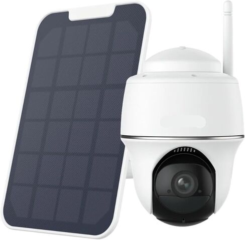 كاميرا مراقبة 4K 8MP Pan & Tilt 5MP خارجية تعمل بالطاقة الشمسية/البطارية واي فاي كاميرا IP 3MP PT كاميرات مراقبة (8MP PT Cam إضافة الطاقة الشمسية) in Kuwait