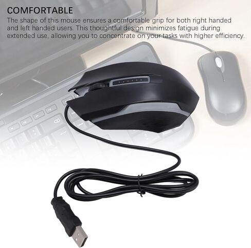 ماوس ألعاب RGB، ماوس كمبيوتر سلكي USB مع إضاءة ملونة، قبضة مريحة يمكن استخدامها للكمبيوتر الشخصي والكمبيوتر المحمول والمكتب والألعاب المبتدئة، 1200 نقطة في البوصة in Kuwait