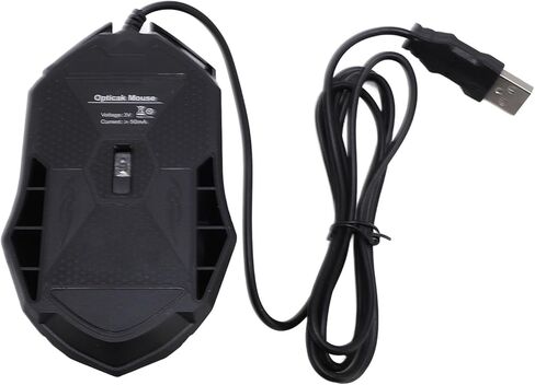 ماوس ألعاب RGB، ماوس كمبيوتر سلكي USB مع إضاءة ملونة، قبضة مريحة يمكن استخدامها للكمبيوتر الشخصي والكمبيوتر المحمول والمكتب والألعاب المبتدئة، 1200 نقطة في البوصة in Kuwait