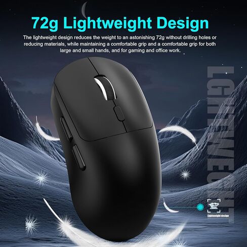 Tangxi Bluetooth 5.4 Gaming Mouse, 2.4G Wireless Optical Mouse, Wired Rechargeable with 6400DPI and 6 Buttons, Ultra Precise Tracking, for Laptop Desktop PC Gaming (T30 Black) in Saudi Arabia