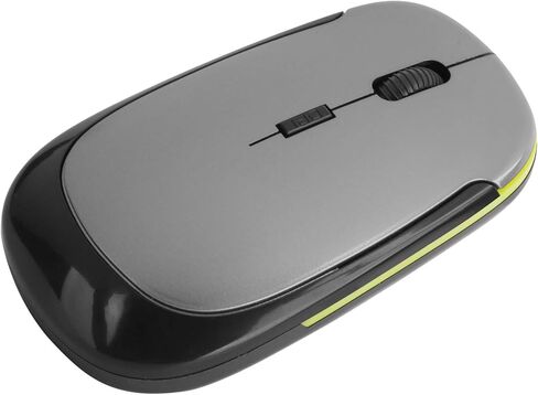 ماوس لاسلكي 2.4 جيجا قابل للتعديل، مستقبل USB بصري 1600 نقطة في البوصة لملحقات الكمبيوتر المحمول، تصميم هادئ، شكل مريح، ماوس USB (رمادي فضي) in Kuwait