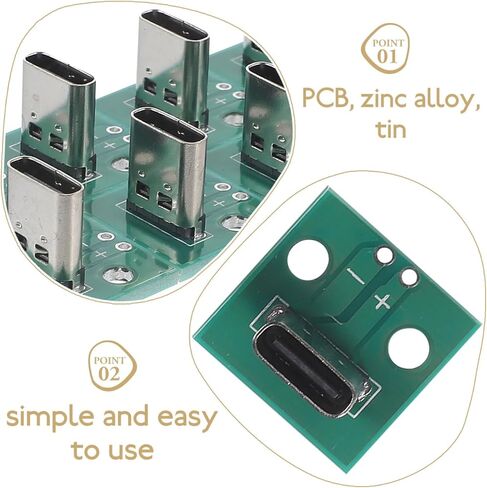 ARTIBETTER USB C أنثى موصل المجلس عمودي 6 دبوس محول PCB محول المجلس مع وحدة اختبار لنقل البيانات بكفاءة وتكامل الإلكترونيات الموفرة للمساحة in Kuwait