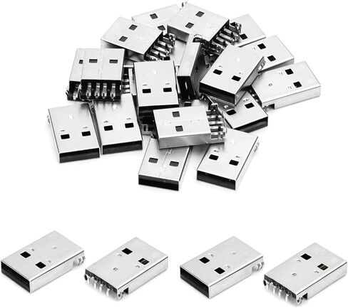 PCB USB موصل USB-AM 2.0 ذكر جاك 4 دبوس 90 درجة لوحة غرق 20 قطعة، WuJuntool in Kuwait