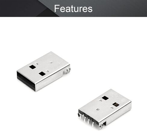 PCB USB موصل USB-AM 2.0 ذكر جاك 4 دبوس 90 درجة لوحة غرق 20 قطعة، WuJuntool in Kuwait