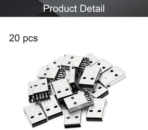 PCB USB موصل USB-AM 2.0 ذكر جاك 4 دبوس 90 درجة لوحة غرق 20 قطعة، WuJuntool in Kuwait