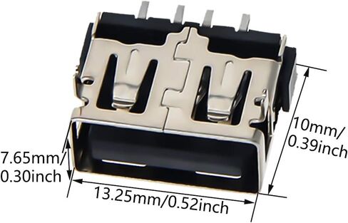 5 قطعة USB-A أنثى المقبس وصلة مرفاع 4 دبوس الجبهة إدراج التصحيح الخلفي لا حافة موصل PCB ، إصلاح استبدال محول ، WuJuntool in Kuwait