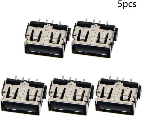 5 قطعة USB-A أنثى المقبس وصلة مرفاع 4 دبوس الجبهة إدراج التصحيح الخلفي لا حافة موصل PCB ، إصلاح استبدال محول ، WuJuntool in Kuwait