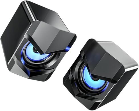 balacoo USB-Powered Mini Computer Speakers with Bass Boost, Compact Desktop Audio for Laptop and Office Use, Black Multimedia Wired Speakers Compatible with Dc5v in Kuwait
