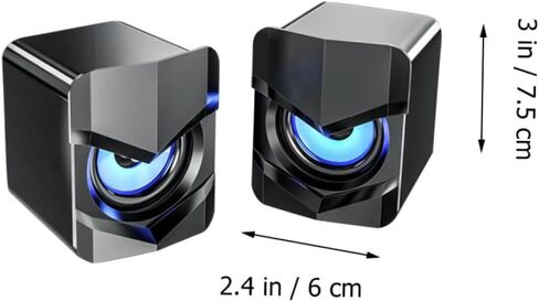 balacoo USB-Powered Mini Computer Speakers with Bass Boost, Compact Desktop Audio for Laptop and Office Use, Black Multimedia Wired Speakers Compatible with Dc5v in Kuwait
