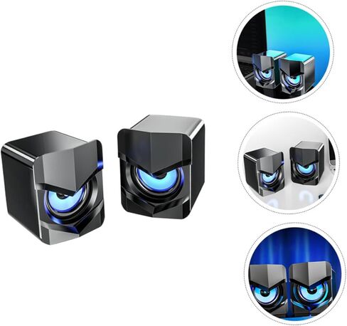 balacoo USB-Powered Mini Computer Speakers with Bass Boost, Compact Desktop Audio for Laptop and Office Use, Black Multimedia Wired Speakers Compatible with Dc5v in Kuwait