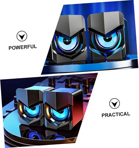 balacoo USB-Powered Mini Computer Speakers with Bass Boost, Compact Desktop Audio for Laptop and Office Use, Black Multimedia Wired Speakers Compatible with Dc5v in Kuwait